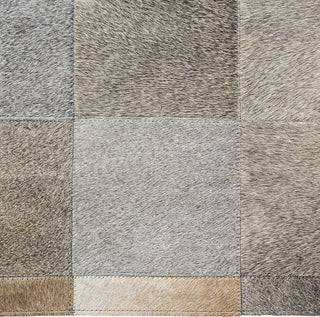 Cowhide Patchwork Rug, Ares, Pewter, 9'x12'