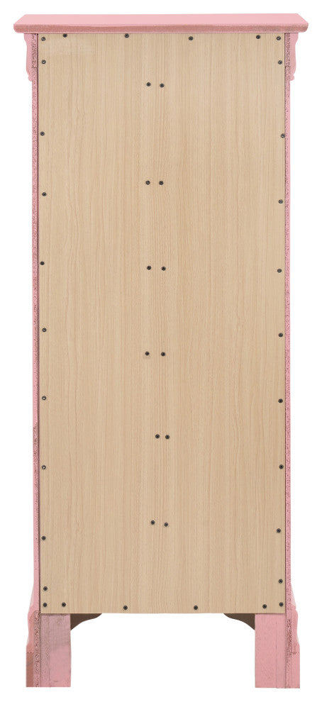 Louis Phillipe Pink 7 Drawer Chest of Drawers, 22, L. X 16, W. X 51, H.