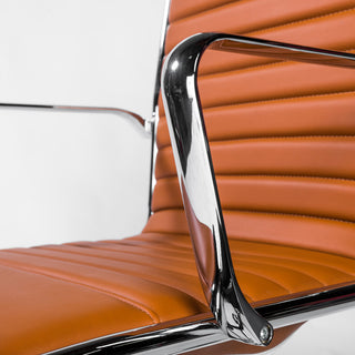Dirk High Back Office Chair, Dark Caramel/Chrome