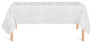 Penciled Grid Black 58x102 Tablecloth
