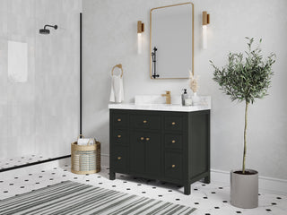 Sonoma 42" Single Sink Bath Vanity in Black Top, 2" Viola Night