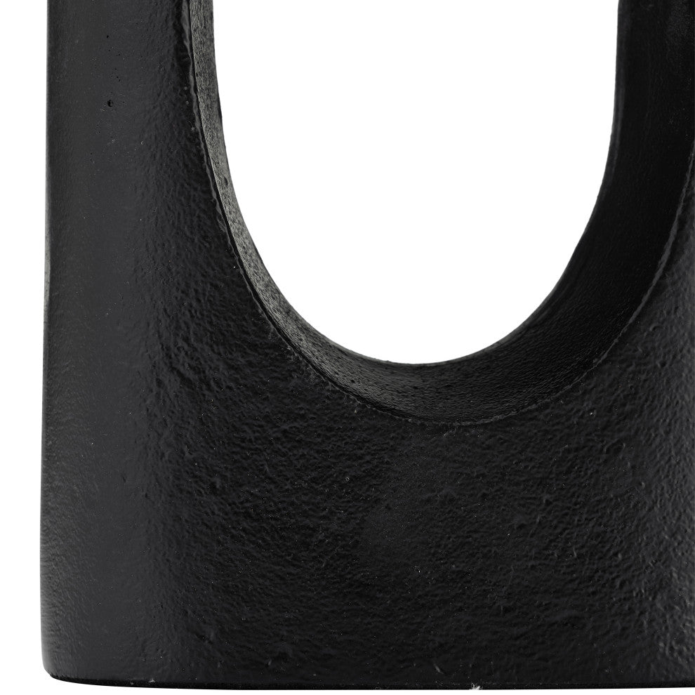 Metal, 16"H, Tall Modern Open Cut Out Vase, Black
