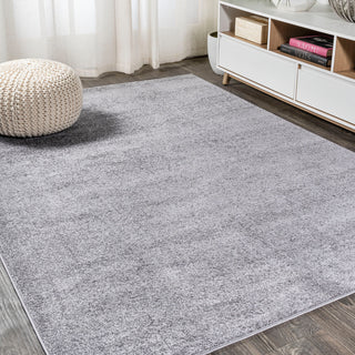 Haze Solid Low-Pile Runner Rug, Gray, 9 X 12