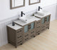 Vanity Art Vanity Set With Vessel Sink, Driftwood Gray, 84", Standard Mirror