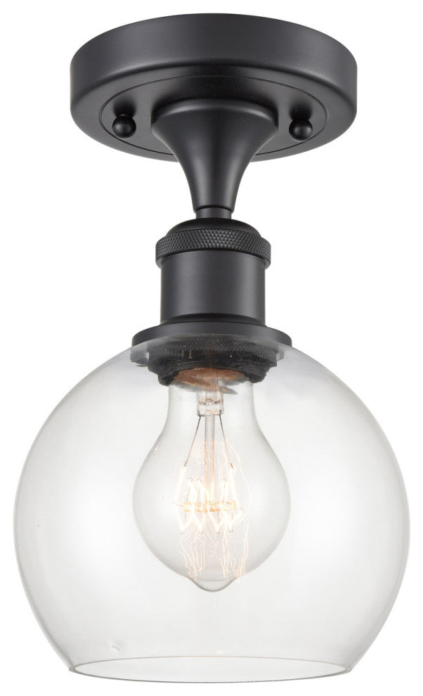 Innovations 516-1C-BK-G122-6 1 Light 6" Semi-Flush Mount, Matte Black