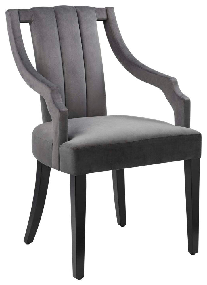 Virtue Performance Velvet Dining Chairs, Set of 2, Gray