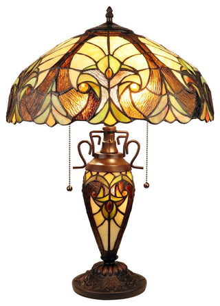 Chloe Lighting Liason Victorian-Style Antique 3 Light Double Lit Table Lamp 16"