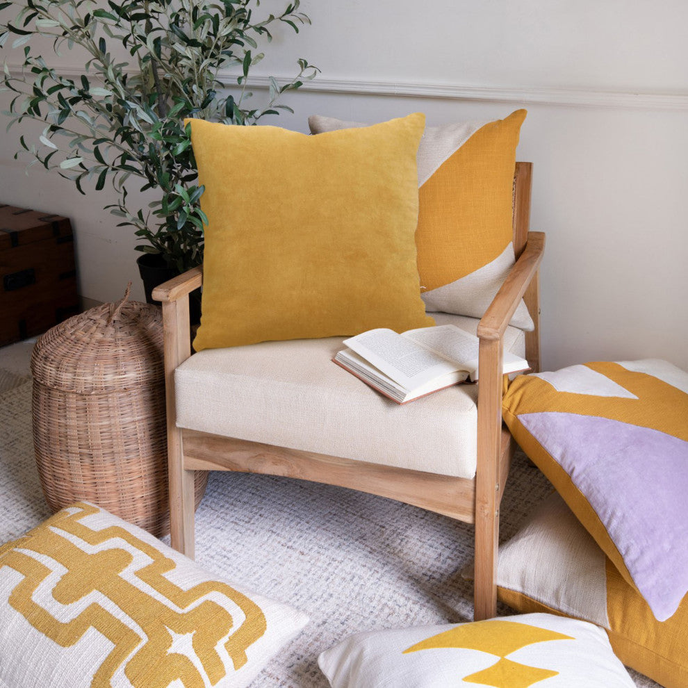 Stacy Garcia Ochre Velvet Handmade Throw Pillow