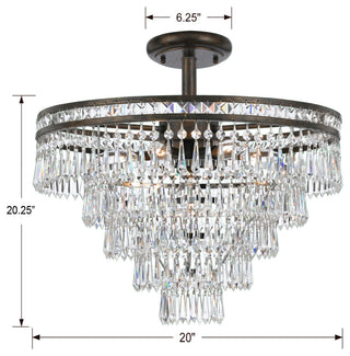 Crystorama Lighting Group 5264-CL-MWP_CEILING Mercer 7 Light 20"W - English