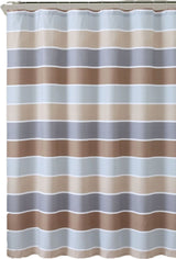 Cinder Striped 100% Cotton Fabric Shower Curtain, Brown
