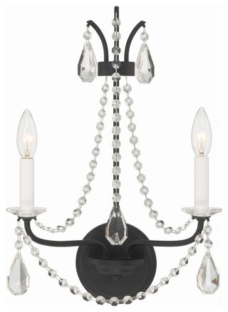 Crystorama Lighting Group KAR-90902-CL-MWP Karrington 2 Light 19" - Matte Black