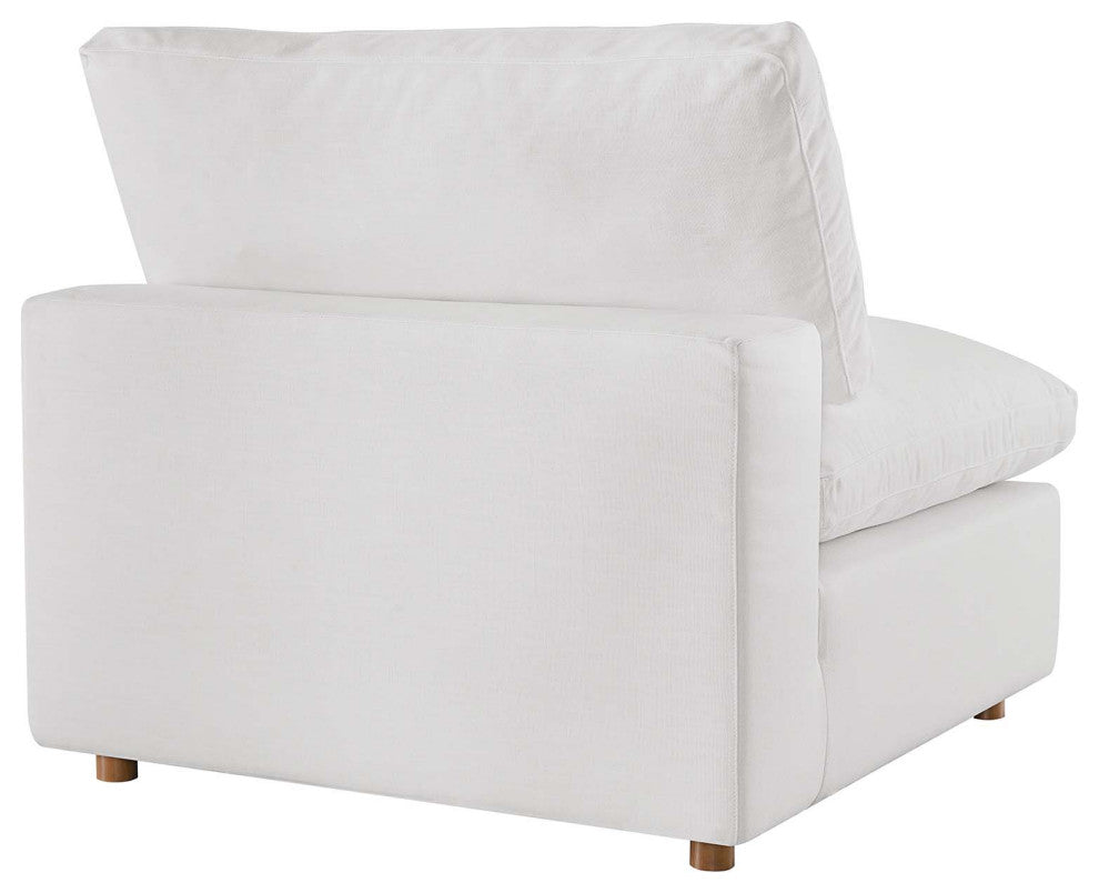 Commix Down Filled Overstuffed 5-Piece Armless Sectional Sofa, Pure White