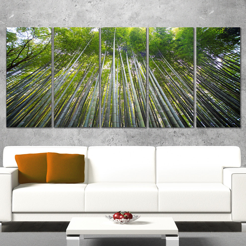 "Bamboo Forest of Kyoto Japan." Forest Canvas Wall Art Print, 5 Panels, 60"x28"