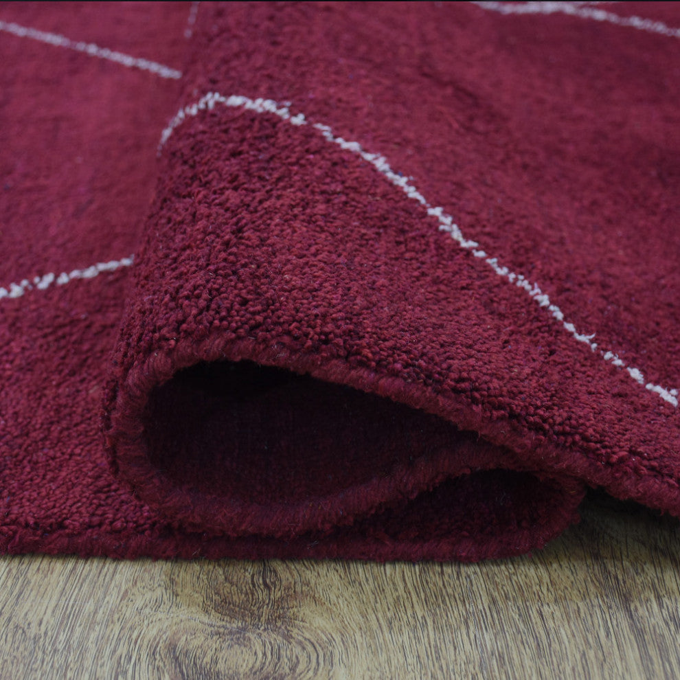 HAND KNOTTED LOOM SILK ECO-FRIENDLY AREA RUGS -8'x10',Rectangle,Red,Contemporary