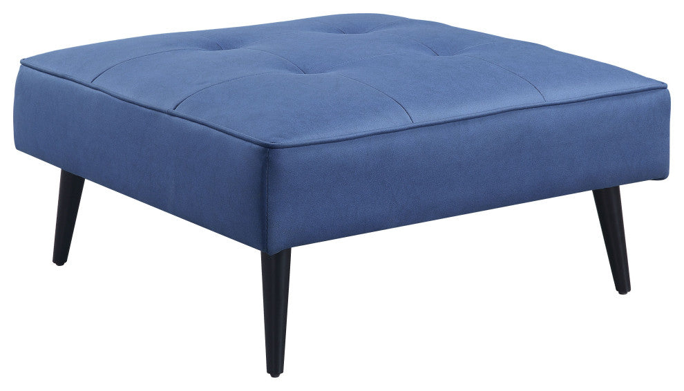 ACME Nafisa Adjustable Sofa and Ottoman, Blue Fabric