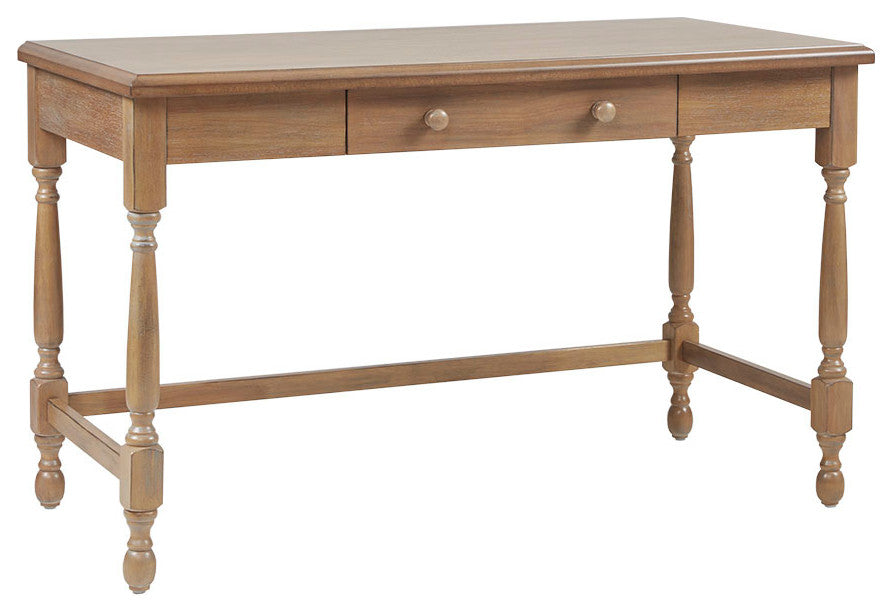 Martha Stewart Tabitha Farmhouse Wood Office Writing Desk, Natural