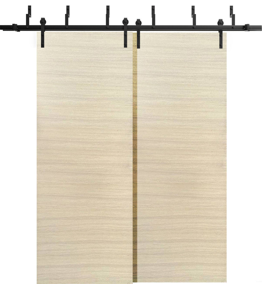 Sliding Closet Barn Bypass Doors 84 x 84 | Planum 0010 Natural Veneer |  8ft