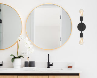 Iconic, 2-Light LED Wall Sconce, Replaceable LED, Matte Black