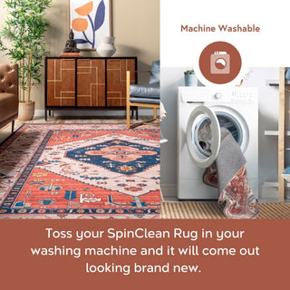 Nuloom Carolyn Machine Washable Tribal Motif Area Rug, Rust 9'x12'