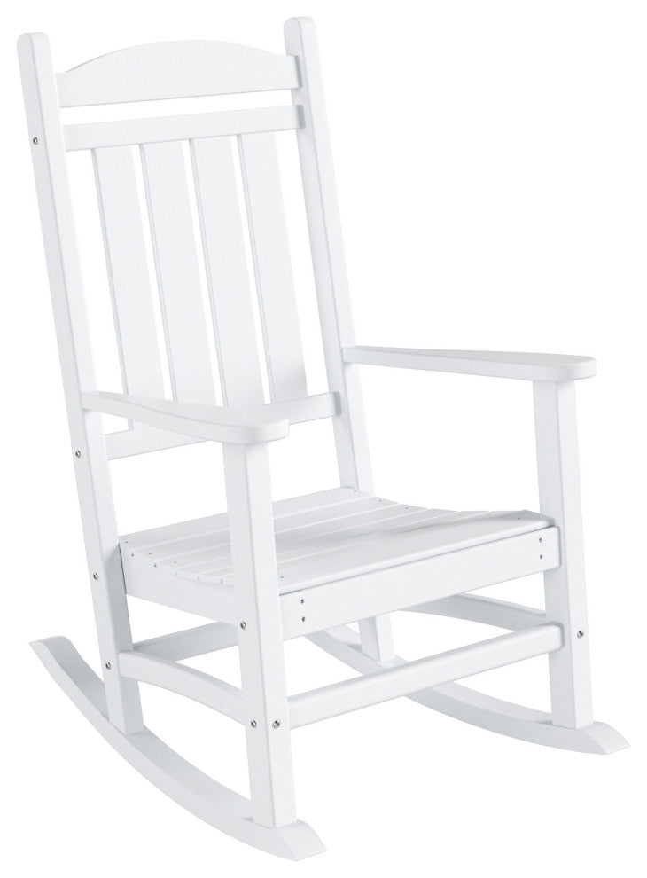 WestinTrends 4PC Set Adirondack Outdoor Patio Porch Rocking Chairs, White