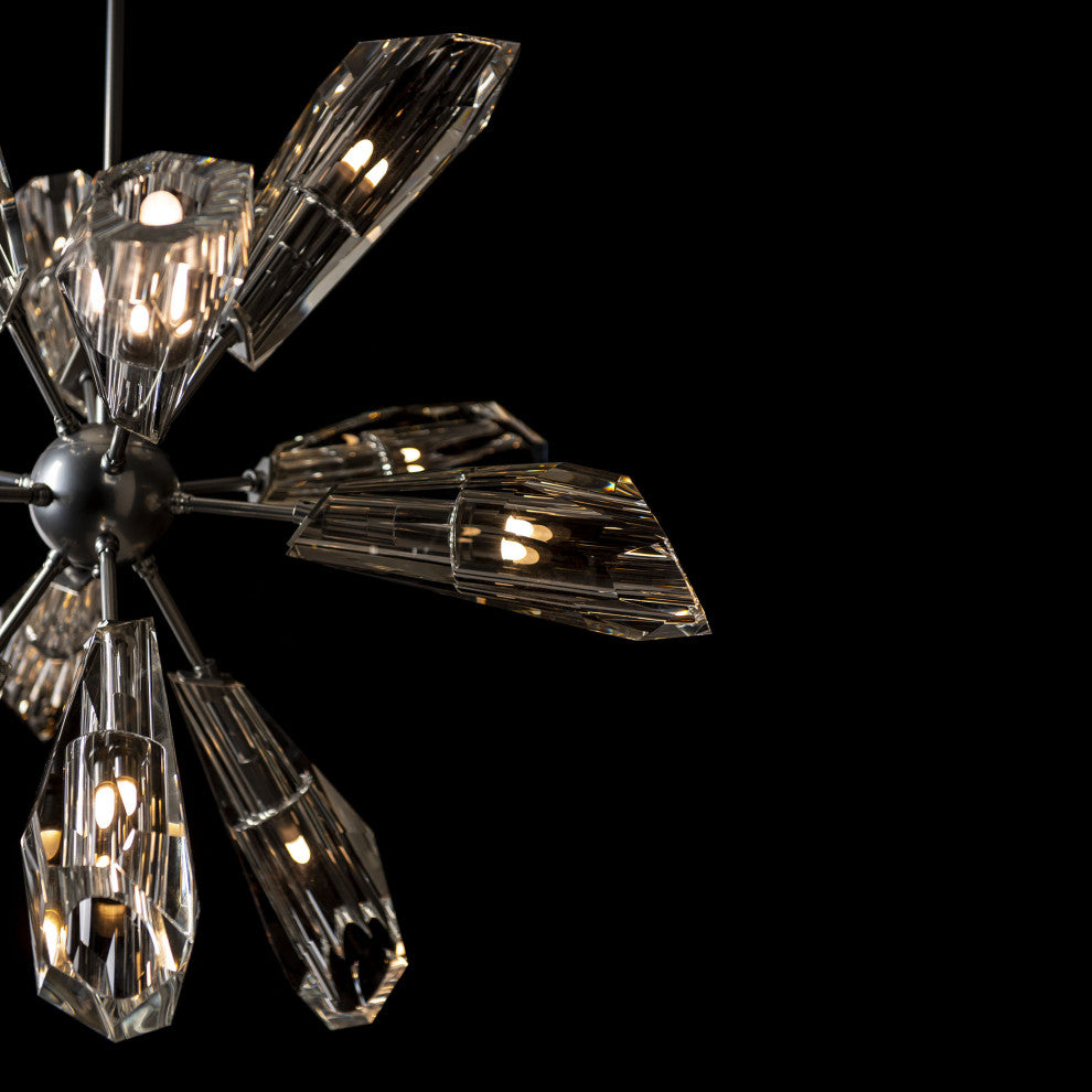 Luma 12-Light Starburst Pendant - Sterling - Crystal