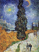 Tile Mural Road With Cypress and Star By Vincent Van Gogh Ceramic, Matte
