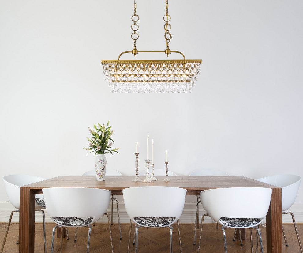 Nasir 32" Rectangle Pendant, Brass