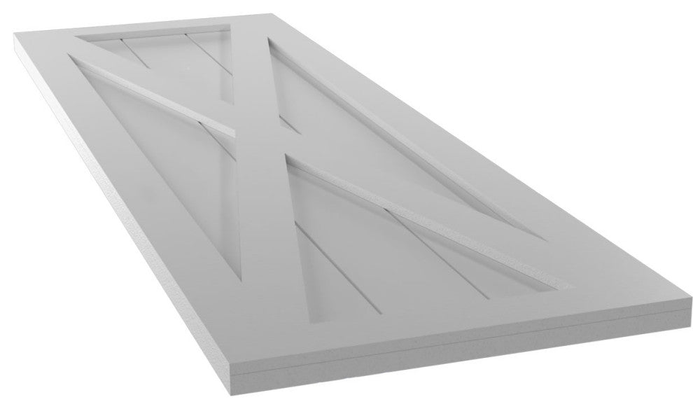 15"W True Fit PVC Single X-Board Farmhouse, Primed, 31"H