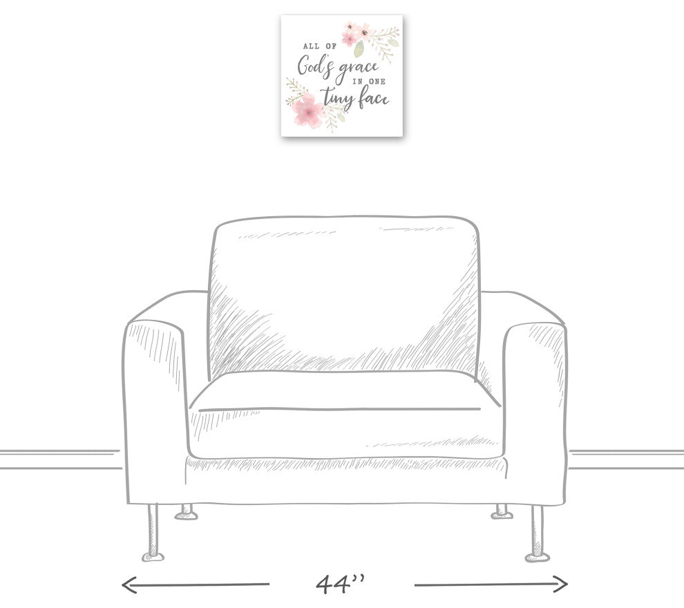 Gods Grace In One Tiny Face 12x12 Canvas Wall Art