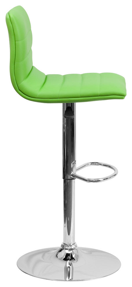 Flash Furniture 25" to 33" Striped Bar Stool in Green with Chrome Base