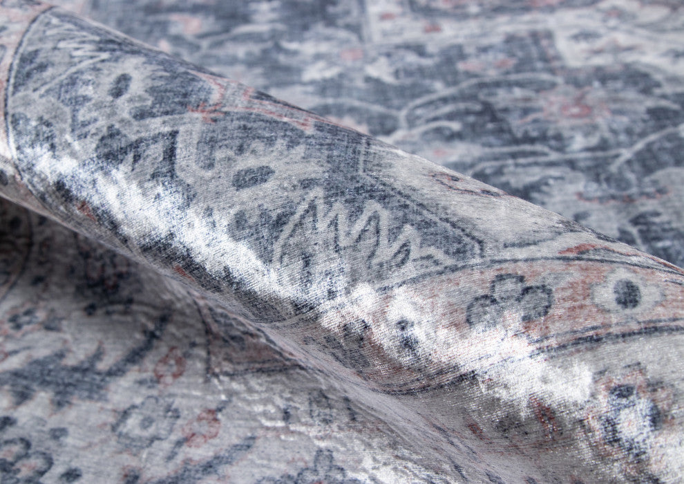 Momeni Karachi Polyester Grey Area Rug 5'x8'