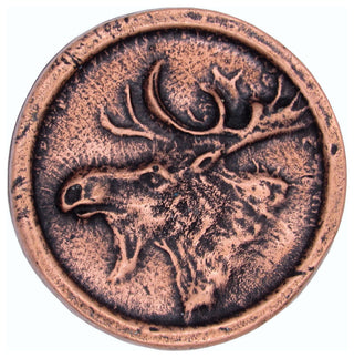 Moose, Round Cabinet Knob, Copper