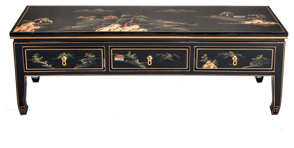 Black Lacquer Coffee Table Landscape