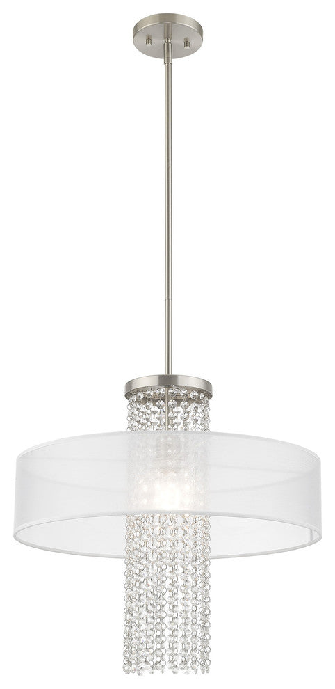 Livex Lighting Brushed Nickel 1-Light Pendant Chandelier