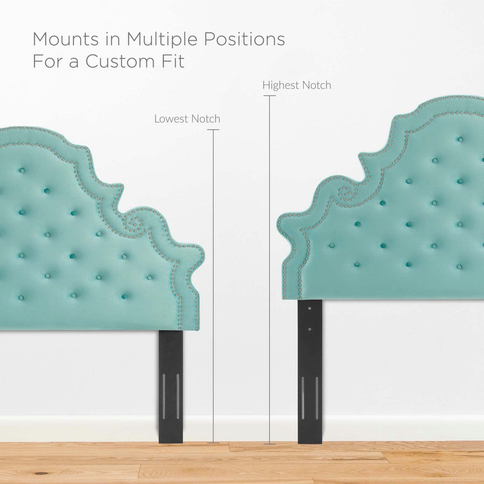Diana Tufted Performance Velvet Twin Headboard Mint