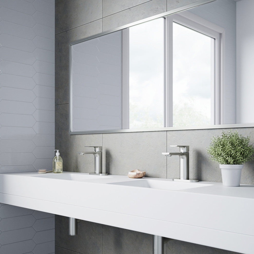 VIGO 6" H Davidson Single Handle Single Hole Faucet, Brushed Nickel, With Deck Plate