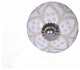 Set of 12 Vintage Beige and White Floral Ceramic Knobs