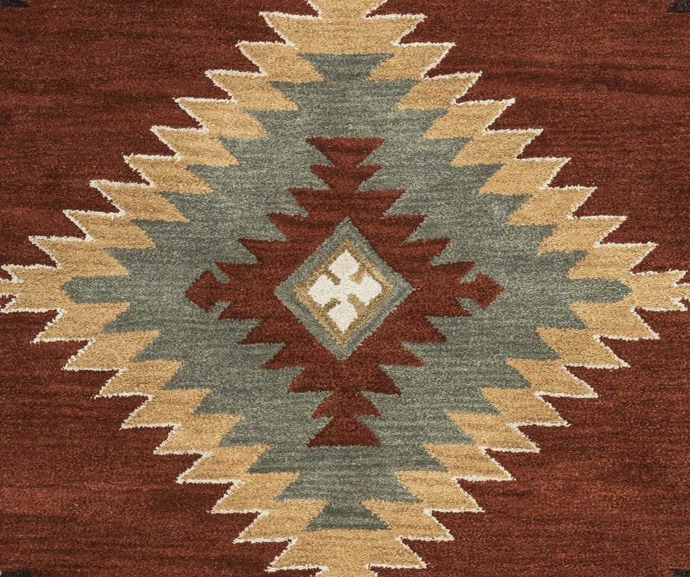 Rizzy Home Southwest SU1822 Rust Southwest/Tribal Area Rug, Rectangular 8'x10'