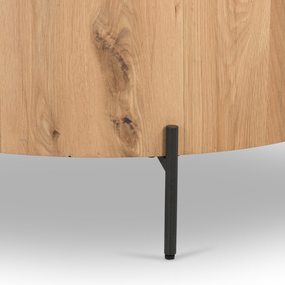 Eaton Drum Coffee Table-Light Oak Resin