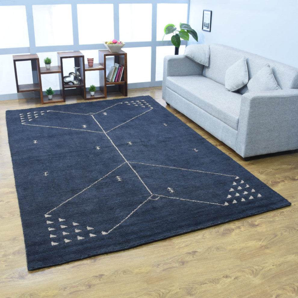 HAND KNOTTED LOOM SILK ECO-FRIENDLY RUGS-6'x9',Rectangle,Charcoal,Contemporary