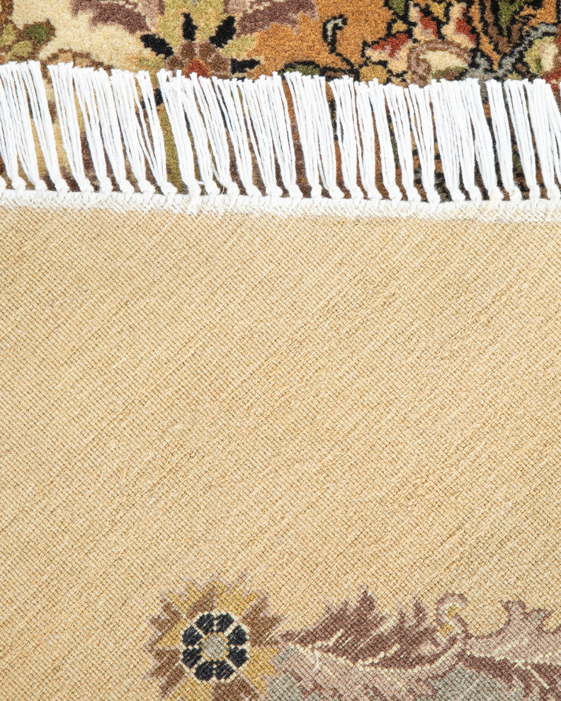 Kaur Octagon One-of-a-Kind Hand-Knotted Area Rug Yellow, 8'1"x8'1"