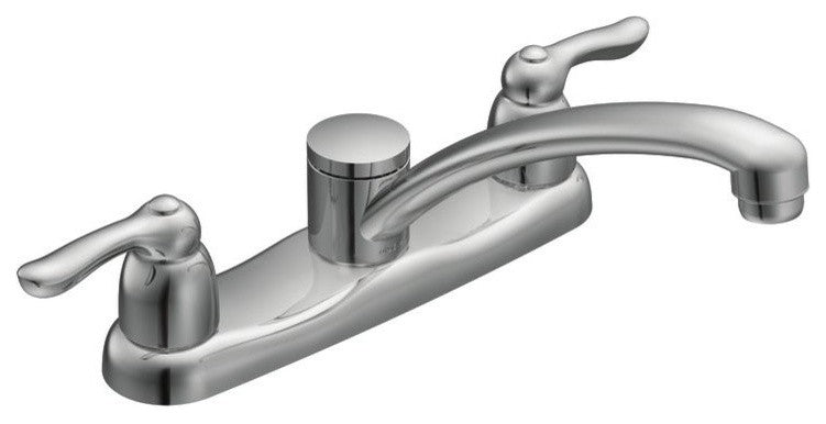 Moen Chateau Two Handle Low Arc Kitchen Faucet, Chrome - 7906