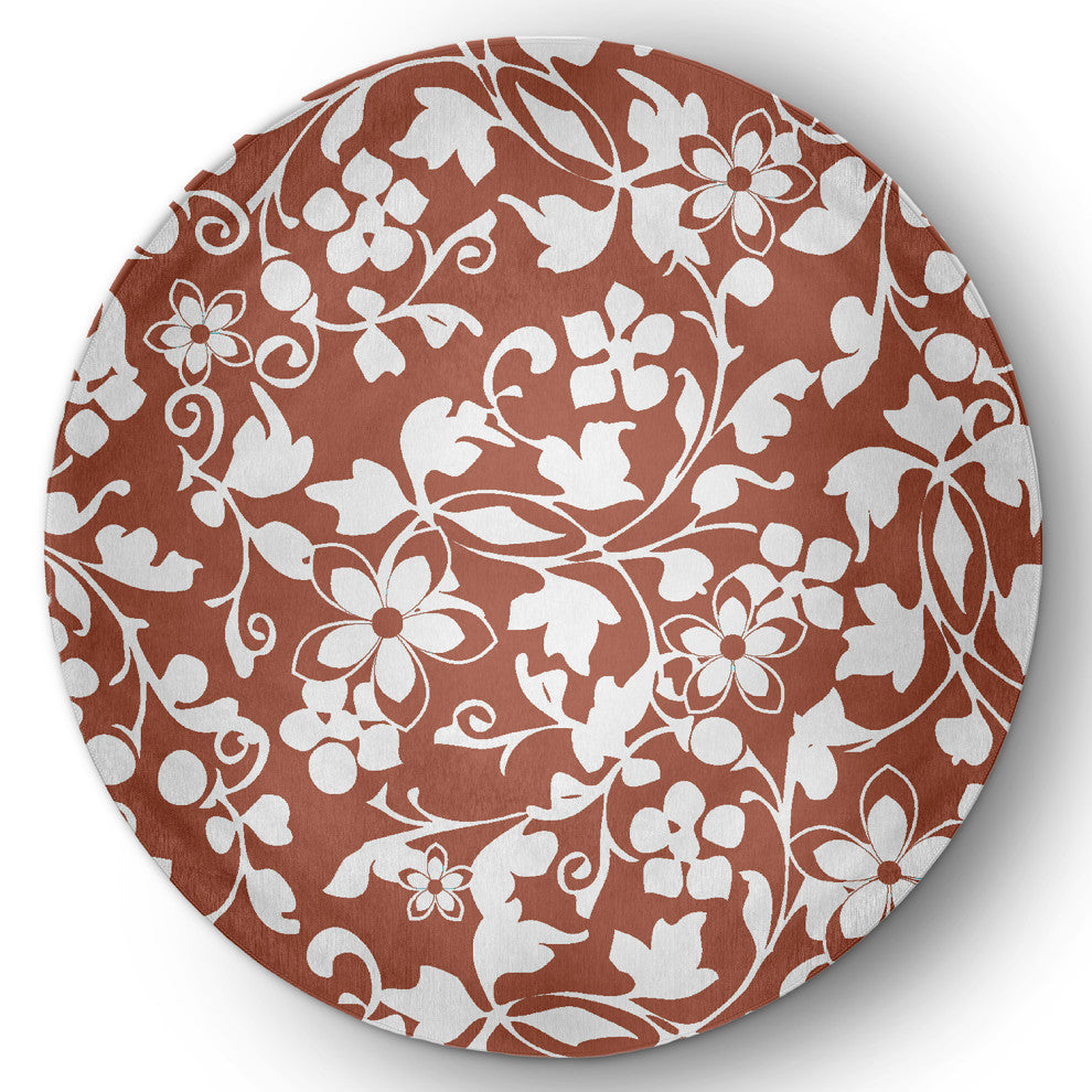 Evelyn Spring Chenille Rug, Rust, 5' Round