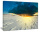"Sunset Over Snowbound Prairie" Seashore Canvas Art, 20"x12"