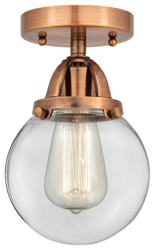 Beacon Semi-Flush Mount, Antique Copper, Clear, Clear