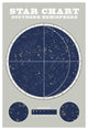 "Southern Star Chart Blue Gray" Digital Paper Print by Sue Schlabach, 22"x32"