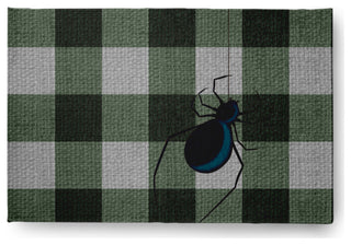 Eeek! Halloween Design Chenille Area Rug, Green-Gray, 2'x3'