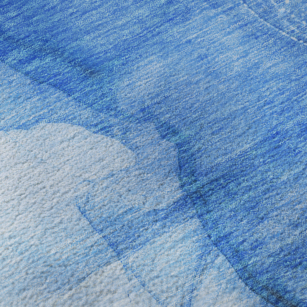 Premium Machine Washable Mayfield AMF507 Blue 9' x 12' Rug