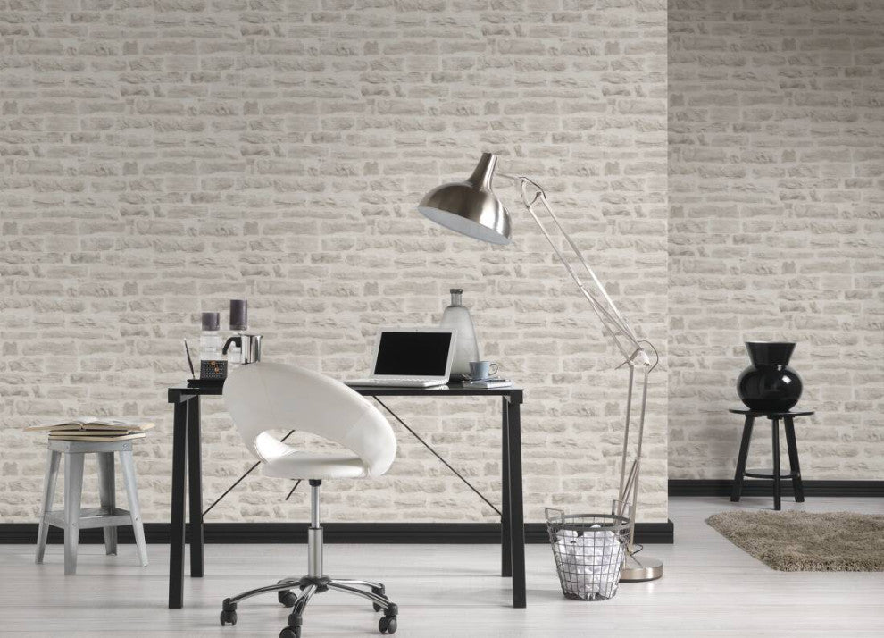 Textured Wallpaper Brick Rustic, 355804, Gray, Sample