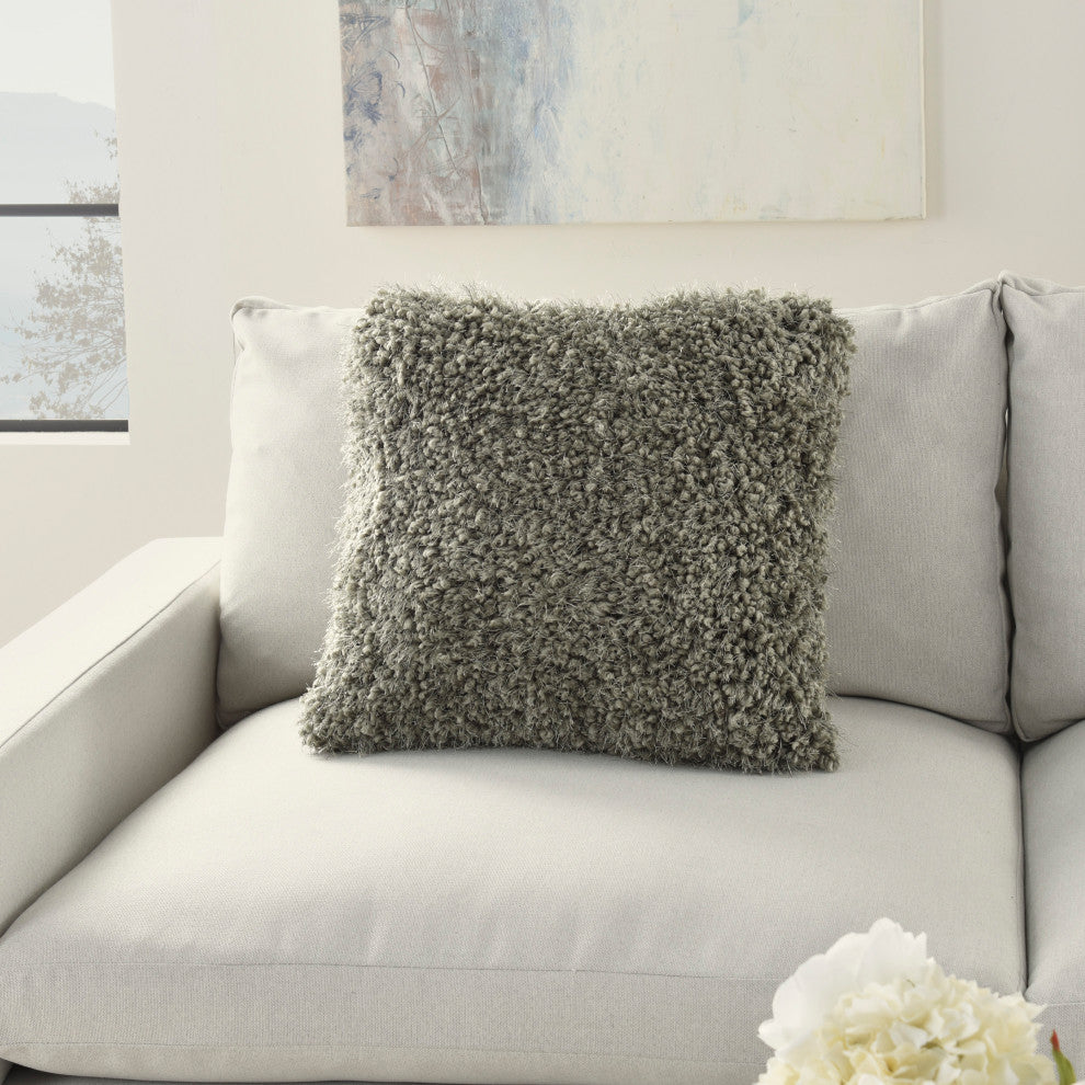 Mina Victory TL003 Throw Pillow, Sage, 20" x 20"